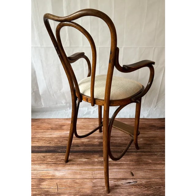 French Country 1950s Thonet Style Bentwood Billiard or Counter Stool, With Arms For Sale - Image 3 of 6