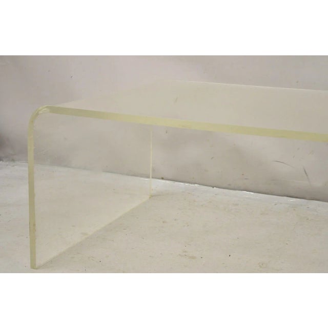 1960s Vintage Mid Century Modern Lucite Waterfall Coffee Table For Sale - Image 10 of 12