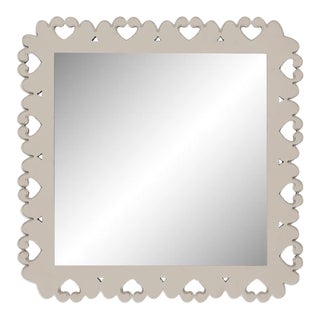 Fleur Home Garden District Satsuma Square Mirror in Elephant's Breath, 36x36 For Sale