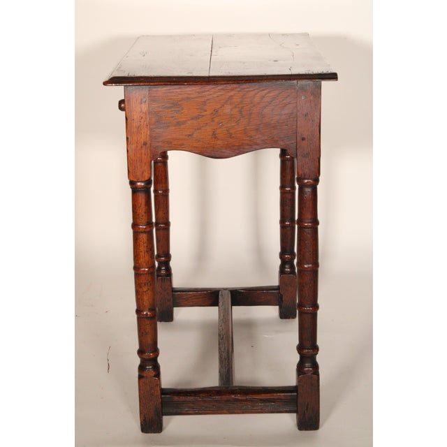 Antique Tudor Style Oak Side Table For Sale - Image 4 of 10