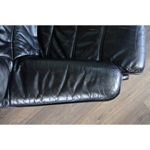 Norwegian Leather Swivel Chair from Skoghaug, 1960s For Sale - Image 12 of 12