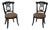 Pair Lyre Back Black Finish Occasional Chairs For Sale