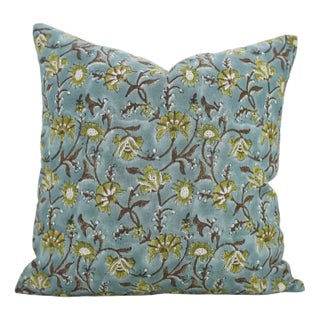 Fabdivine Artisan Block Print Throw Pillow Cover 26x26 Inch Viscose Linen-Nayaab For Sale