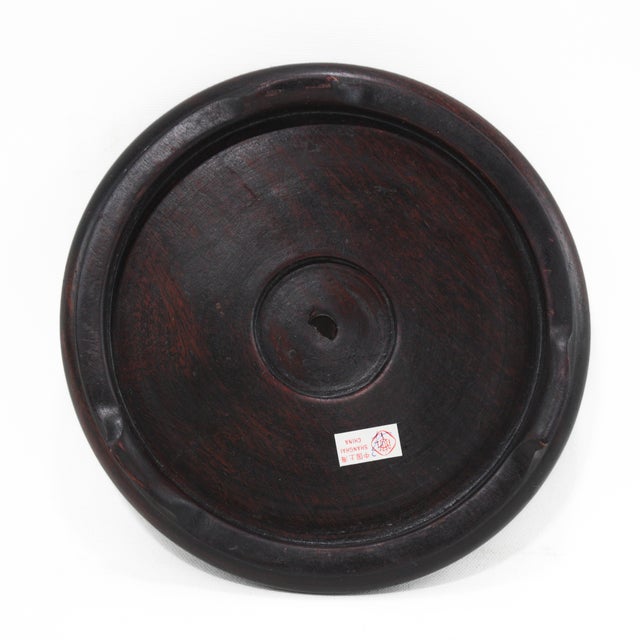 Pair of 5 3/4'' Chinese Carved Rosewood Pedestal Display Bases/Stand With Center Hole For Sale In New York - Image 6 of 8
