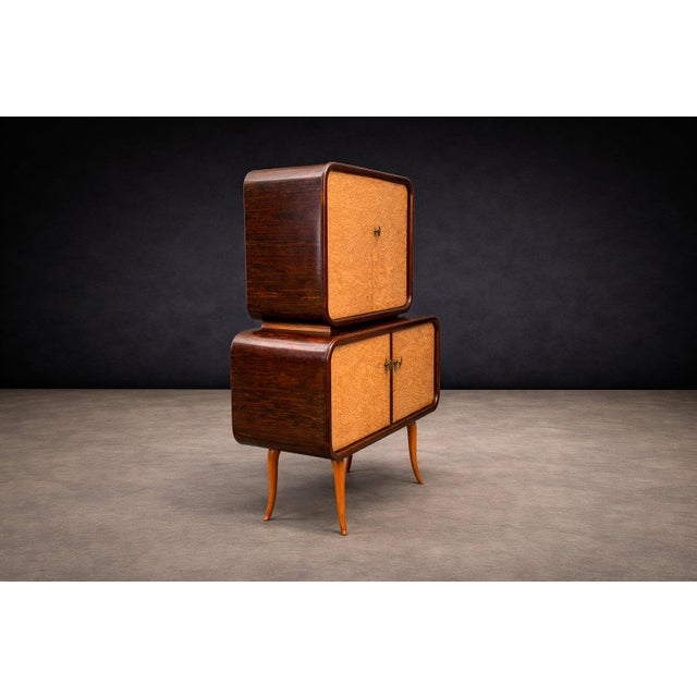 Mid-Century Bar Cabinet in Brazilian Rosewood With Mirrored & Glass Interior, Brazil, 1960s For Sale In New York - Image 6 of 15