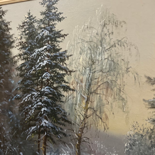 20th Century Oil on Canvas European School by Polish Artist Signed Framed Depicting Wooded Countryside For Sale - Image 10 of 12