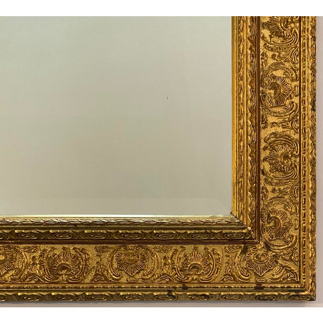 Early 20th Century Antique Italian Renaissance Revival Giltwood & Gesso Wall Mirror, Deeply Carved For Sale - Image 5 of 9