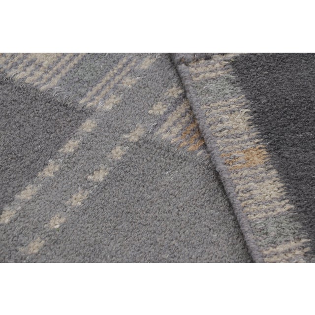 Textile Rug & Kilim’s Scandinavian Style Rug in Gray Tones With Geometric Patterns For Sale - Image 7 of 7
