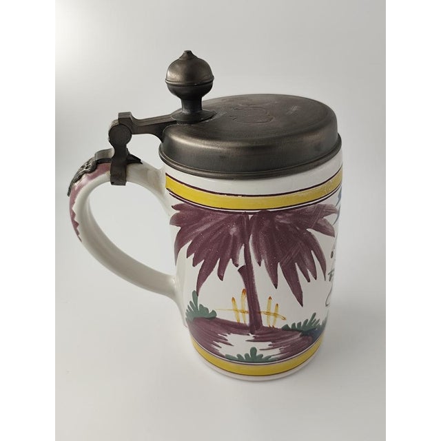 Vintage Cylindrical Mug with Pewter Lid, 1970s For Sale - Image 4 of 11