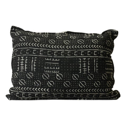 Black Mud Cloth Cushion For Sale