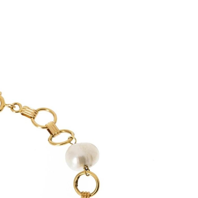 Bracelet in 19.2 Karat Gold with Pearls For Sale - Image 4 of 6