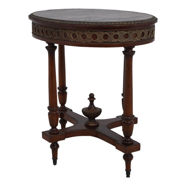 Vintage Mahogany Marquetry Inlaid Side Table For Sale