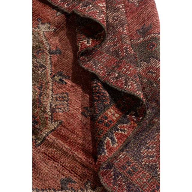 Vintage Circa 1940 Orange Turkish Oushak Kelleh Hand Knotted Wool Runner 5ft 6in X 12ft 2in For Sale - Image 12 of 18