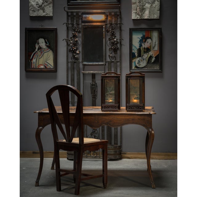 1900 - 1909 Chinese Reverse Glass Portrait Painting, C. 1900 For Sale - Image 5 of 5