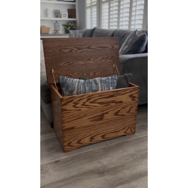Handcrafted Solid Oak Dovetailed Hope Chest For Sale In Las Vegas - Image 6 of 7