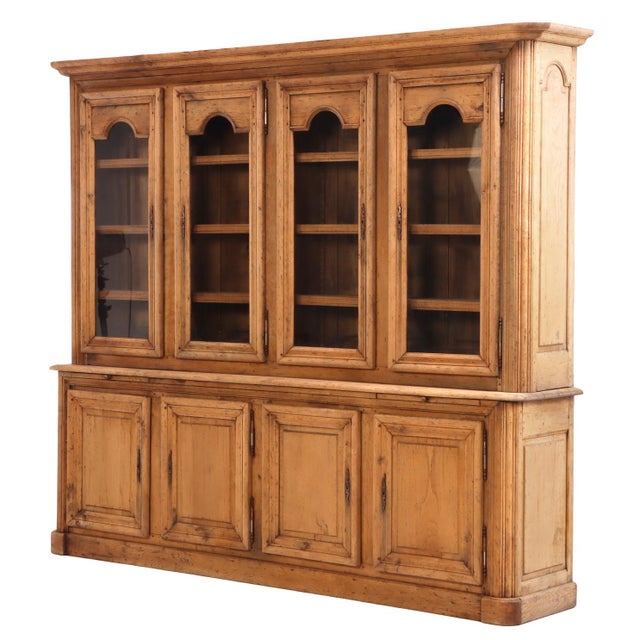 1940s Belgian Oak Two-Piece Breakfront Cabinet, C. 1940 For Sale - Image 5 of 9