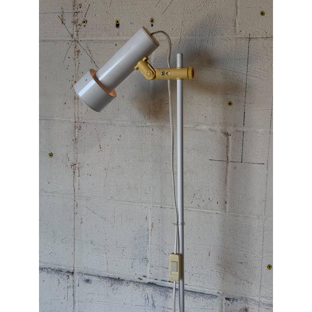 1970s Mid-Century Modern White Metal Floor Lamp With Adjustable Shade For Sale - Image 9 of 10