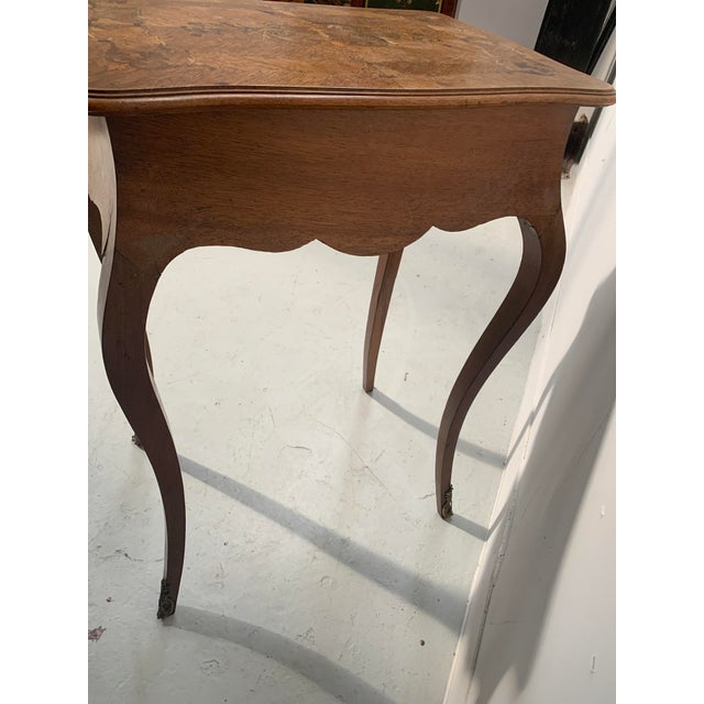 Napoleon III Style Walnut Marquetry Worktable, 20th Century For Sale - Image 5 of 11