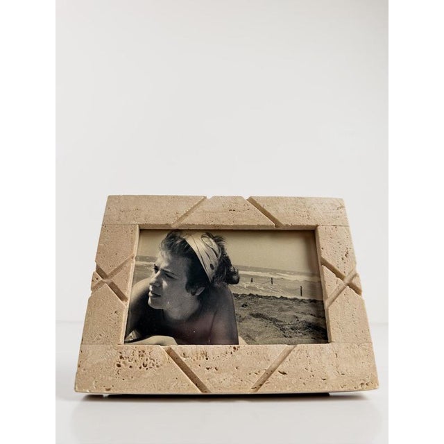 Mid-Century Modern Italian Carved Travertine Table Picture Frame, 1970s For Sale - Image 15 of 16