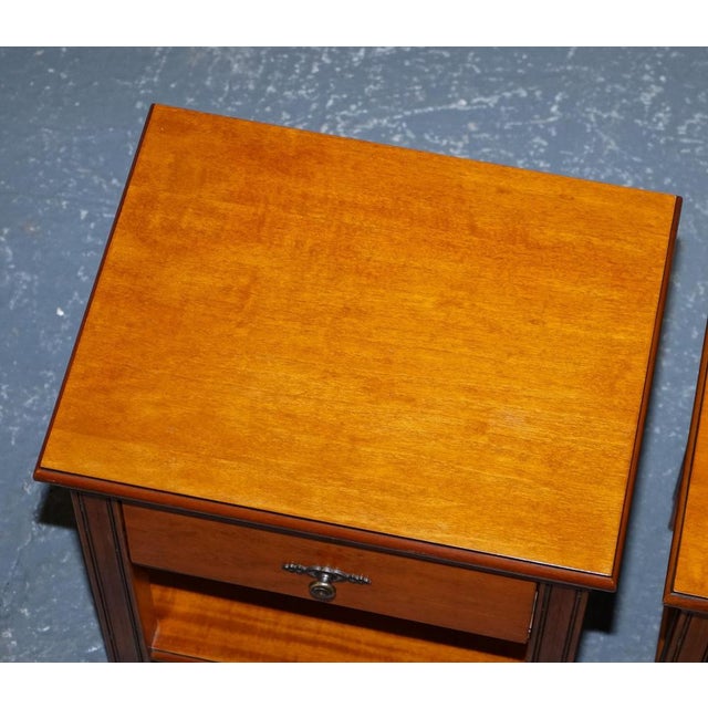 Vintage French Style Hardwood Nightstands, Set of 2 For Sale - Image 10 of 15
