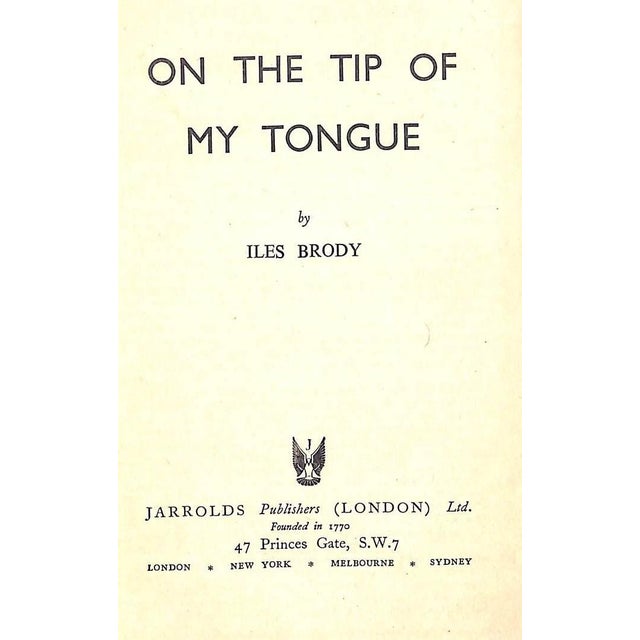 Traditional "On the Tip of My Tongue: A Book for the Gourmet" 1946 Brody, Iles For Sale - Image 3 of 8