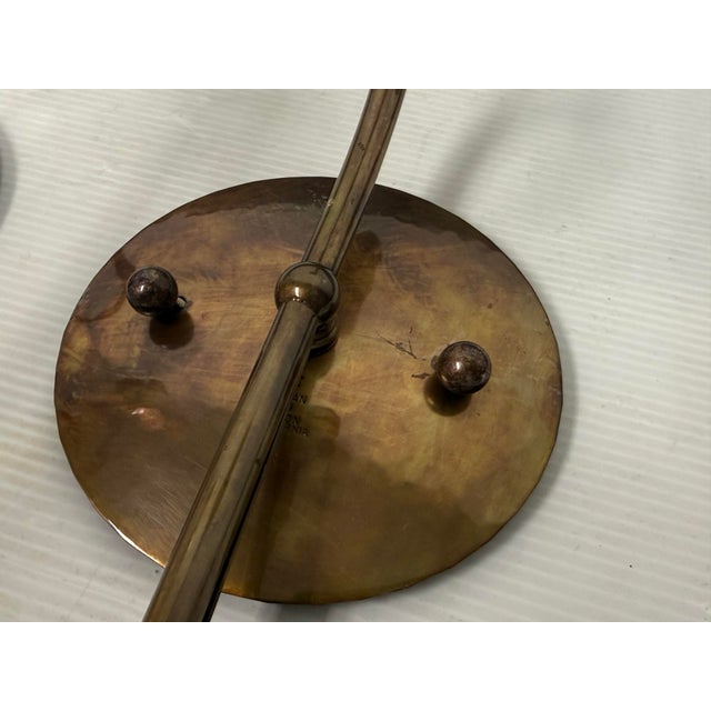 Grag Studios Handcrafted Brass Frame Wall Sconces + Glass Shades, Pair For Sale - Image 10 of 12