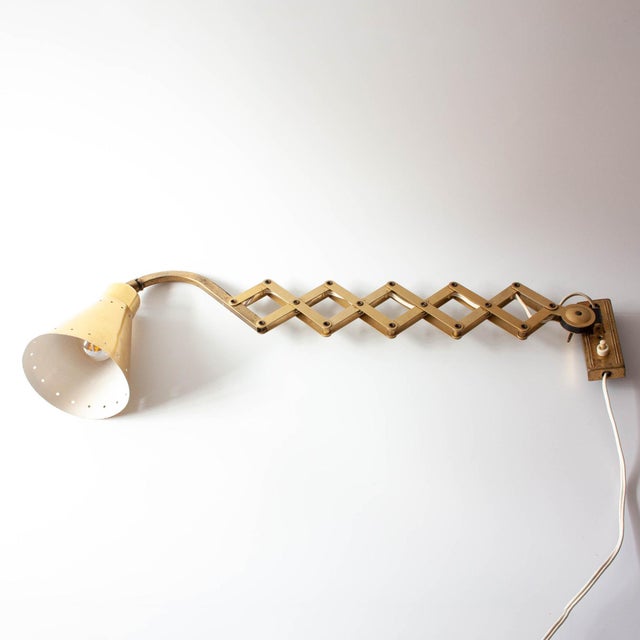 1960s Vintage Scissor Wall Lamp by Karl Lang for Sis, 1960s For Sale - Image 5 of 16