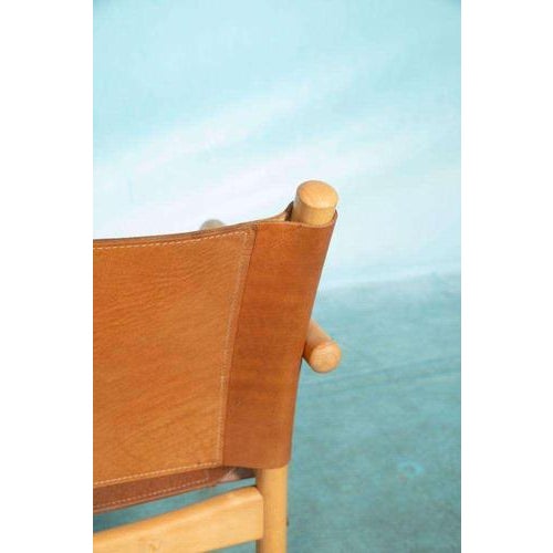 Danish Safari Armchair in Beech Wood and Leather, 1970s For Sale - Image 8 of 18