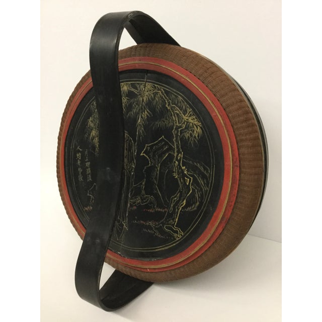 Chinese Antique Chinese Wood and Rattan Rice Box For Sale - Image 3 of 13
