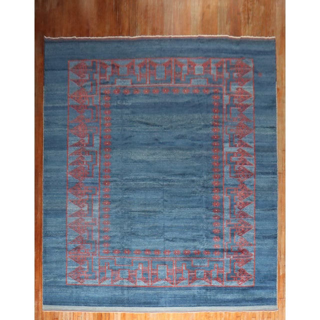 Early 21st Century Oversize Contemporary Persian Blue Red Rug For Sale - Image 5 of 12