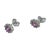 Diamond Sapphire Earrings 18k Gold Stud 0.90 TCW Certified For Sale - Image 4 of 8