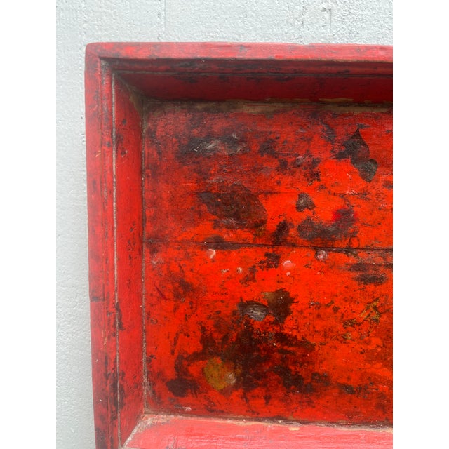 Late 19th Century Antique Chinese Lacquer Tray With Great Patina For Sale - Image 5 of 8