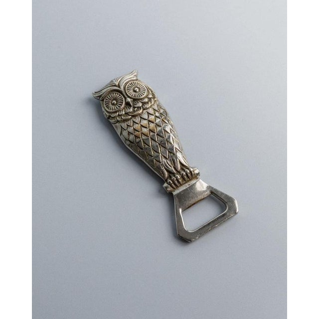 Vintage Silver-Plated Owl Bottle Opener, 1960s For Sale - Image 3 of 11