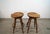 Drexel 1970’s Solid Oak & Brass Tractor Swivel Counter Stools - A Pair For Sale - Image 4 of 12