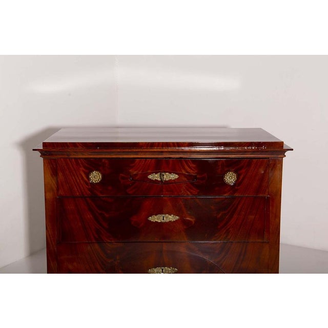 Biedermeier Drop-Front Mahogany Secretary Chest, 1930s For Sale - Image 11 of 16