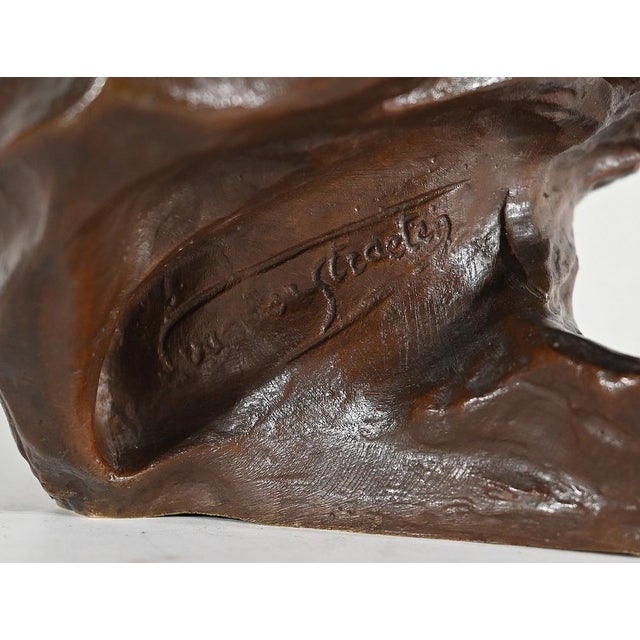 Metal G. Van Der Straeten, Mischievous Young Woman, 1890s, Bronze For Sale - Image 7 of 18