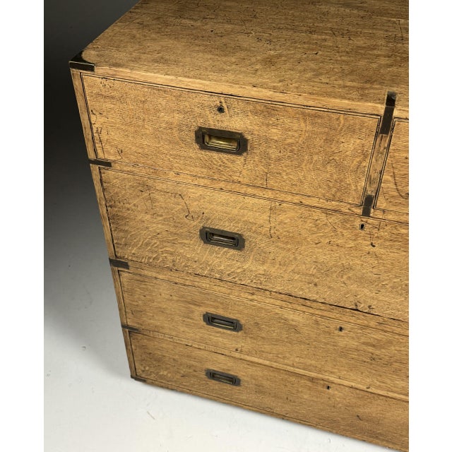 Campaign Chest of Drawers in Oak, 19th Century For Sale - Image 17 of 18