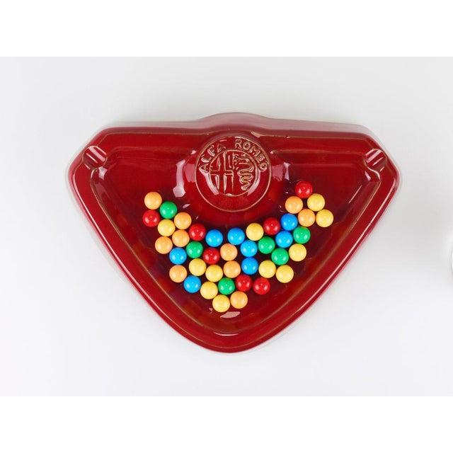 Red Ceramic Ashtray by Alfa Romeo, Italy, 1970s For Sale - Image 6 of 17