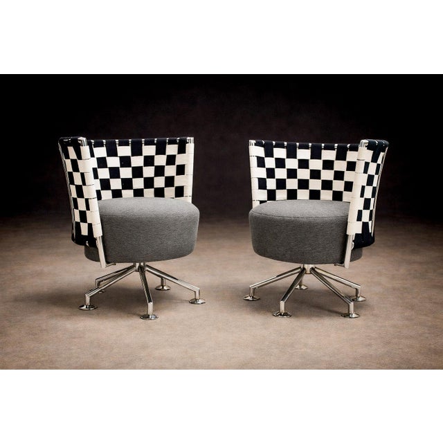 1990s Pair of Armchairs in Steel & Fabric, Peter Maly, 1990s - Lot 92 For Sale - Image 5 of 11