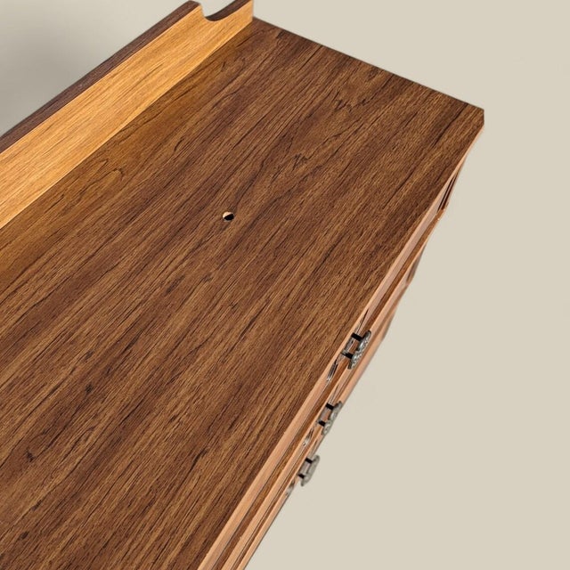 White Mid-Century Asian-Inspired Walnut Nine-Drawer Credenza, 1960s For Sale - Image 8 of 10