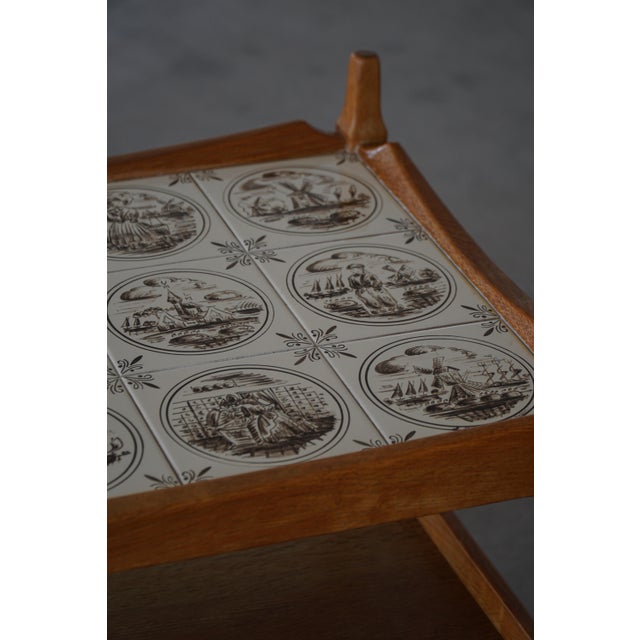 Danish Modern Serving Trolley with Tile Top by Henning Kjærnulf, Denmark, 1960s For Sale - Image 18 of 18