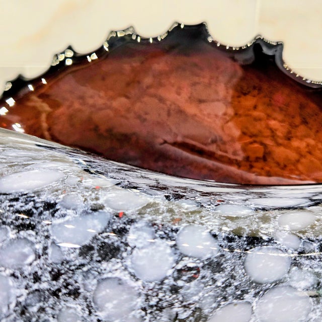 Vintage Polish Art Glass Conch Shell Centerpiece Bowl For Sale - Image 9 of 11