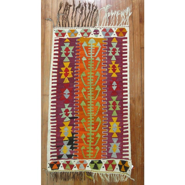 Vintage Colorful Turkish Kilim - 2'5" x 3'7" For Sale - Image 4 of 4
