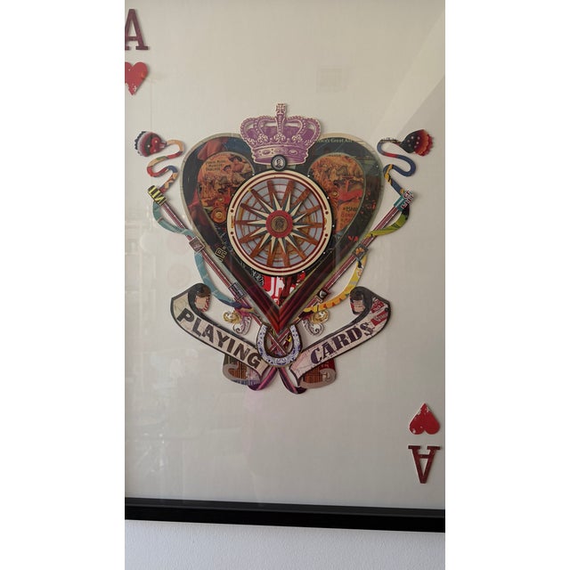 Vintage Style Framed Ace of Spades & Hearts Framed Collage Wall Art – Set of 2 For Sale - Image 4 of 8
