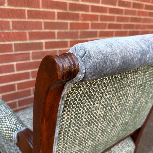 Late 19th Century Eastlake Style Armchair in Green and Turquoise Chenille For Sale - Image 9 of 9