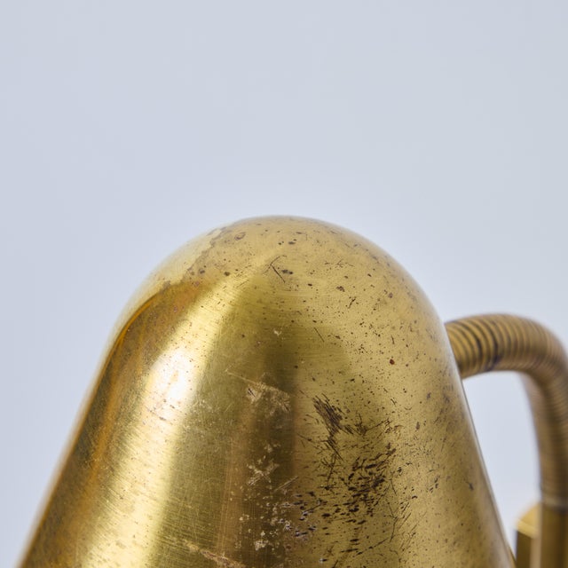 1950s Jacques Biny Brass Articulating Wall Lamp For Sale - Image 9 of 12