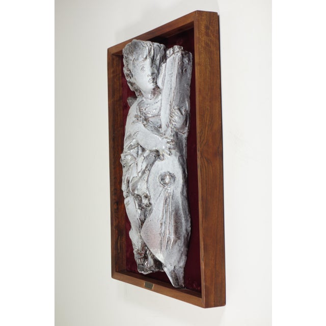 Domenico Matteucci Faenza, Italy Ceramic Sculpture Wood Frame Wings restored (shown in the pic) This piece has an...