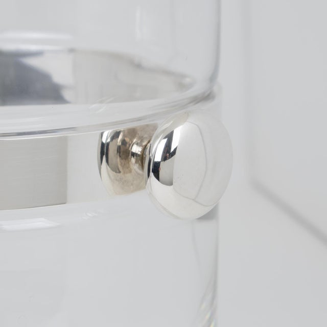 Silver Plate and Crystal Champagne, Wine Ice Bucket by Pm Italy For Sale - Image 9 of 13