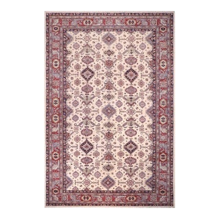 Boho Chic Super Kazak Beige/Red Wool Rug - 12'0'' X 16'0'' For Sale