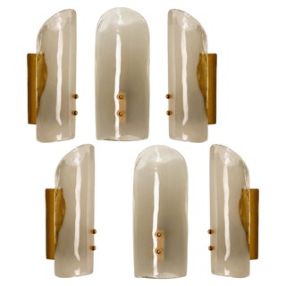 Brass and Hand Blown Murano Glass Wall Lights by J.T. Kalmar, 1960s For Sale